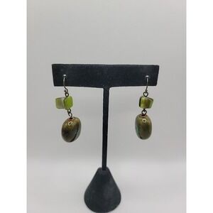 Vintage Premier Designs Earring Pierced Hook Drop Dangle Brown Green Jewelry